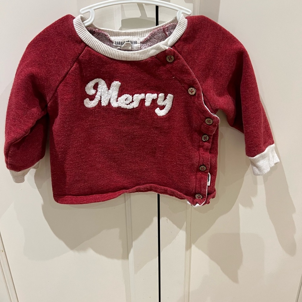 Rabbit bear Merry Red Kids Sweater 18m